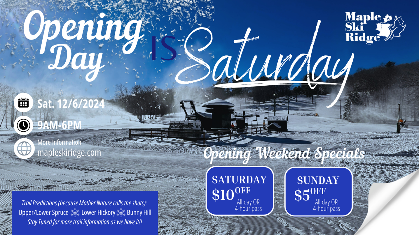 Opening Day is Saturday Graphic