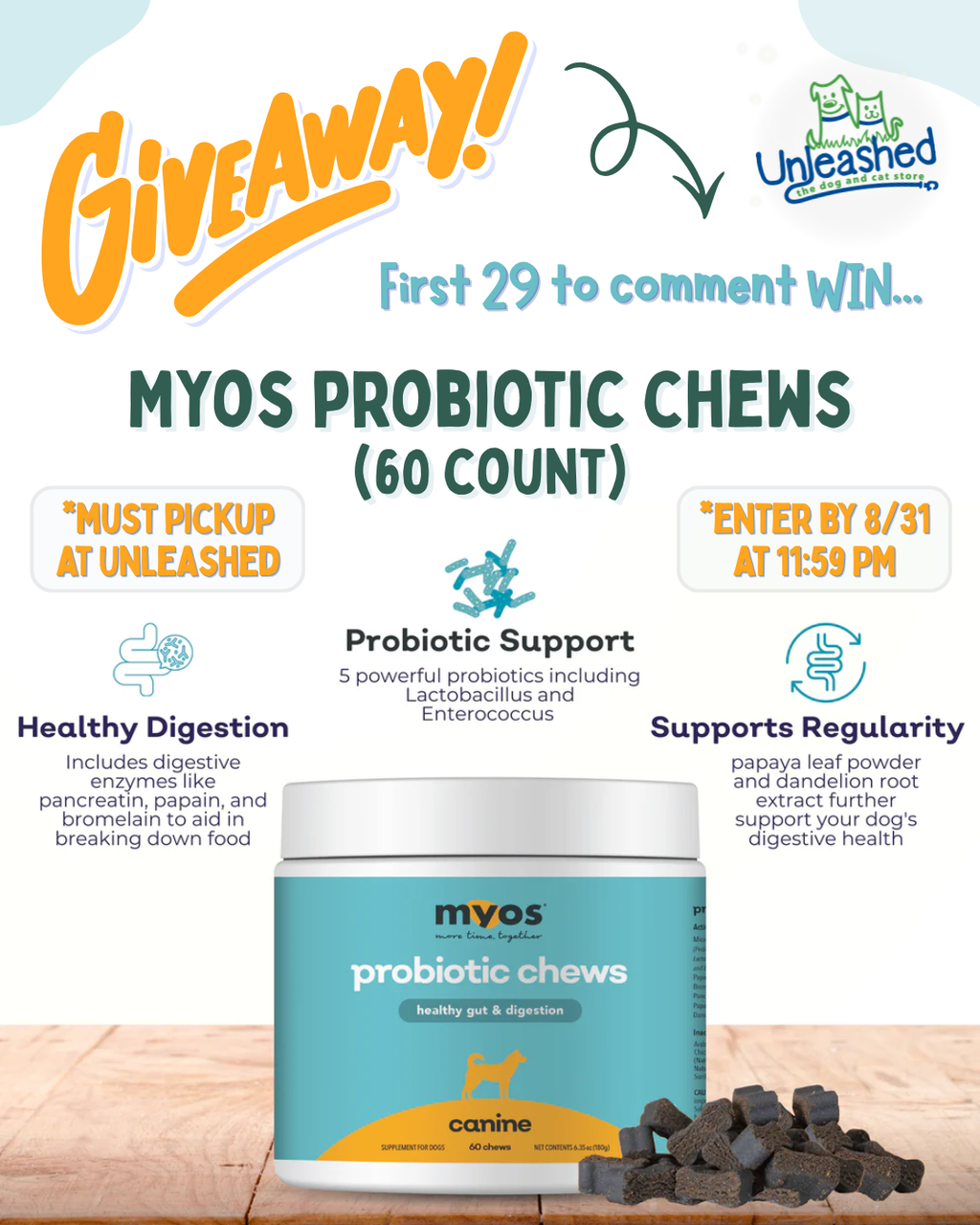 Myos probiotic chews giveaway