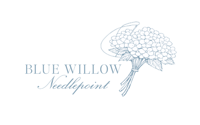Blue willow needlepoint