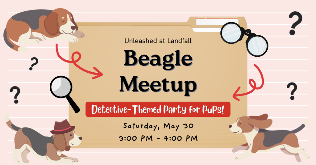 Detective themed beagle meetup sign